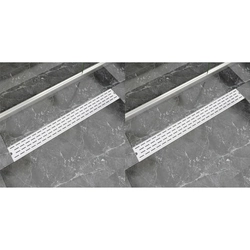 Lumarko Linear shower drain, stainless steel, 2 pcs, 930x140 mm