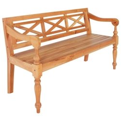 Batavia bench, 136 cm, mahogany, light brown