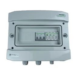 PV switchboard connectionAC hermetic IP65 EMITER with AC surge arrester Noark type 1+2, 40A 3-F