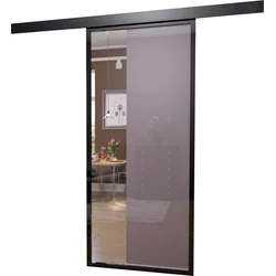 SLIDING DOORS 750X2100 ALUMINUM BLACK FLOAT 6MM