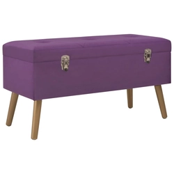 Lumarko Bench with storage space, 80 cm, purple, velvet