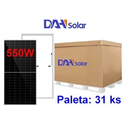 DAH saulės baterijų plokštės DHM-72X10-550W, sidabrinis rėmas