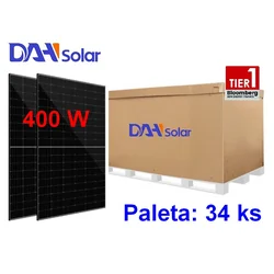 DAH Solar DHM-54X10/BF/FS(BB)-400W, bifacial-paneelit, koko näyttö, täysin musta