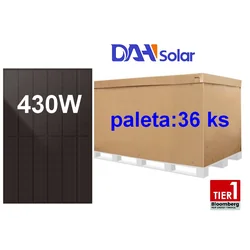 DAH Solar DHN-54X16/DG(BB)-430 W panels, all-black appearance, double glass