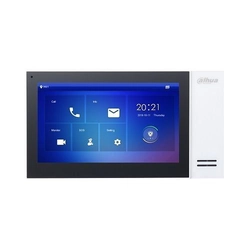 Dahua vaizdo domofono monitorius VTH2421FW-P, IP jutiklinis ekranas 7 colių 1024x600, IPC stebėjimas, dvikryptis garsas, signalizacija 6/1, SD 8GB, PoE, baltas