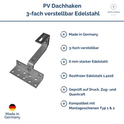 Dakhaak middelzware belasting, 3-fach-verstellbar (1.4016 MT6x30x117mm)