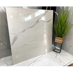 Dale mari, albe, lustruite, gresie BLACK MARBLE 120x120 HIGH GLOSS Ieftin