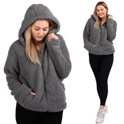 Damen Sherpa Hoodie Grau L