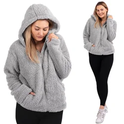 Damen Sherpa Hoodie L.Grau XL