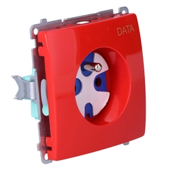 DATA stopcontact rood deksel met aardingssleutel BMGD1.01/22 Basis witte module