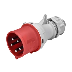Solight plug straight, 5-pole, 400v / 32A, IP44, P154