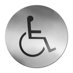 Self-adhesive information plate - place adapted for the disabled