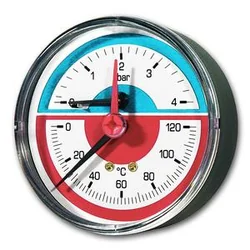 Thermomanometer TM 0-120°C, 0-6 bar, rear IVAR