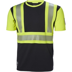 Męski T-shirt roboczy Helly Hansen ICU odblaskowy - czarno-żółty, rozmiar L
