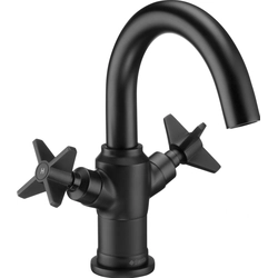 Deante Temisto Nero washbasin faucet with a black click-clack plug