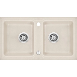 Deante Zorba 2-bowl sink without drainer - beige
