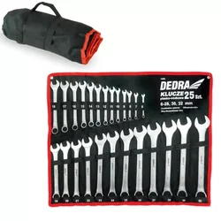 DEDRA OPEN-END WRENCH SET 1406 25 PCS. CRV PŁAS-OCZK.6-28,30,32MM