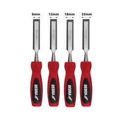 DEDRA WOOD CHISEL SET 06C045 4SZT: 6, 12, 18, 25MM, CRV STEEL