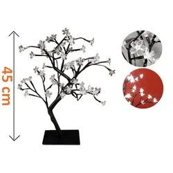 Dekoratyvinis LED medis su gėlėmis - 45 cm, šaltai baltas