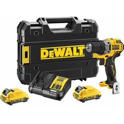 DeWalt DCD701D2-QW akumulatora urbjmašīnas vadītājs ar patronu 12 V | 57 Nm | Oglekļa brushless | 2 x 2 Ah akumulators + lādētājs | TSTAK čemodānā