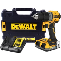 DeWalt DCD800E2T-QW akkus fúrócsavarozó tokmányos 18 V | 34 Nm/90 Nm | Szénkefementes | 2 x 1,7 Ah akku + töltő | TSTAK kofferben