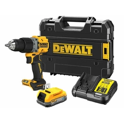 DeWalt DCD805E1T-QW akku slagboremaskine 18 V | 34 Nm/90 Nm | 1,5 - 13 mm | Kul uden børste | 1 x 1,7 Ah batteri + oplader | TSTAK i en kuffert