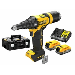 DeWalt DCF414E2GT draadloze popklinknageltang 18 V | 4,8 - 6,4 mm | 20000 N | Koolborstelloos | 2 x 1,7 Ah-accu + lader | TSTAK in een koffer