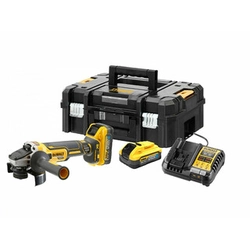 DeWalt DCG409H2T-QW akkus sarokcsiszoló 18 V | 125 mm | 9000 RPM | Szénkefementes | 2 x 5 Ah akku + töltő | TSTAK kofferben