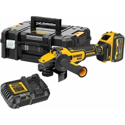 DeWalt DCG409T1-QW akumulatora leņķa slīpmašīna 18 V | 125 mm | 9000 RPM | Oglekļa brushless | 1 x 6 Ah akumulators + lādētājs | TSTAK čemodānā