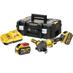 DeWalt DCG418T2-QW akumulatora leņķa slīpmašīna 54 V | 125 mm | 9000 RPM | Oglekļa brushless | 2 x 6 Ah akumulators + lādētājs | TSTAK čemodānā