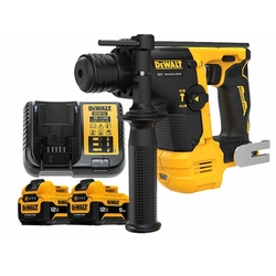 DeWalt DCH072P2-QW akkus fúrókalapács 12 V | 1,1 J | Betonban 14 mm | 1,7 kg | Szénkefementes | 2 x 5 Ah akku + töltő | Kartondobozban