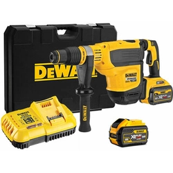 DeWalt DCH614X2-QW akumulátorová příklepová vrtačka 54 V | 10,5 J | V betonu 45 mm | 6,8 kg | Carbon Brushless | 2 x 9 Ah baterie + nabíječka | V kufru