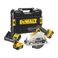 DeWalt DCS512P2-QW akumulatorska krožna žaga 12 V | List krožne žage 140 mm x 20 mm | Rezanje max. 47 mm | Brez krtačk | 2 x 5 Ah baterija + polnilec | TSTAK v kovčku