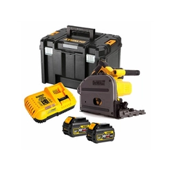 DeWalt DCS520T2-QW акумуляторна циркулярна пила 54 V | Пильне полотно 165 мм x 20 мм | Макс. 59 мм | 2 x 6 Ач акумулятор + зарядний пристрій | ЦСТАК у валізі