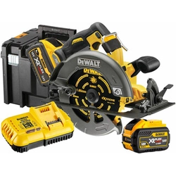 DeWalt DCS578X2-QW akkupyörösaha 54 V | Pyörösahan terä 190 mm x 30 mm | Leikkaus max. 67 mm | Hiiliharjaton | 2 x 9 Ah akku + laturi | TSTAK matkalaukussa