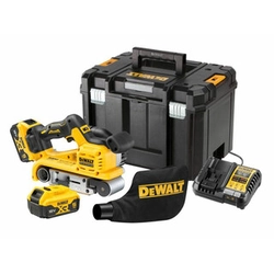 DeWalt DCW220P2-QW akumulátorová pásová brúska 18 V | 75 x 533 mm | Carbon Brushless | 2 x 5 Ah batéria + nabíjačka | TSTAK v kufri