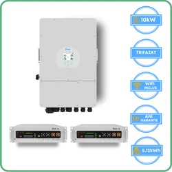 Deye-inverter 10kW + Pytes-akkumulator 5.12kWh Lavspænding