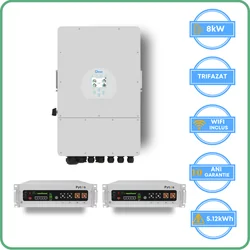 Deye-omvormer 8kW + Pytes-accu 5.12kWh Laagspanning