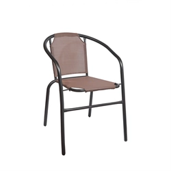 Chair NOVELLY HOME 55x57x73, steel/moisture-resistant textile, brown sp.SC-24DB