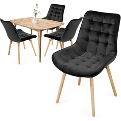 Dining chair set, black,4 pcs