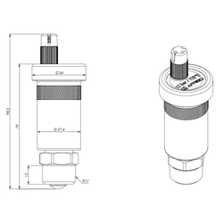 Disaeratore automatico VERTICALE PRIMOVENT G3/8'' con AQUASTOP e Valvola di Arresto R1/2''