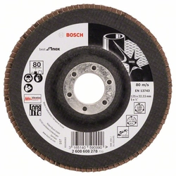 Disc de șlefuit cu clapete BOSCH X581, Cel mai bun pentru Inox 125 mm,22,23 mm,80