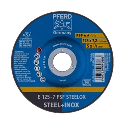 Disc de șlefuit metal Ø125x7x22mm A24 L PSF-INOX PFERD