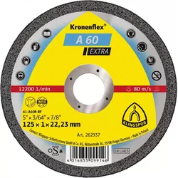 Disc de tăiere din oțel inox 41-125x1.0x22.23 A60 Extra Klingspor