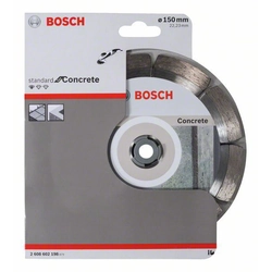 Disco de corte diamantado BOSCH Standard para concreto 150 x 22,23 x 2 x 10 milímetros