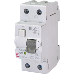 Disjuntor de corrente residual com proteção contra sobrecorrente KZS-2M AC C16/0.03