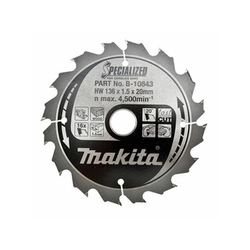 Δισκοπρίονο Makita 136 x 20 mm | αριθμός δοντιών: 16 db | Πλάτος κοπής: 1,5 mm