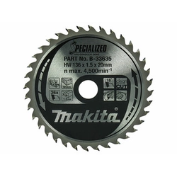 Δισκοπρίονο Makita 136 x 20 mm | αριθμός δοντιών: 36 db | Πλάτος κοπής: 1,5 mm