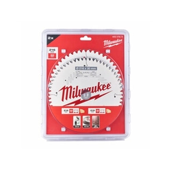 Δισκοπρίονο Milwaukee 216 x 30 mm | αριθμός δοντιών: 60 db | Πλάτος κοπής: 2,4 mm 2 τεμ