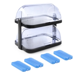 Display case for displaying food cooled with inserts 44x32x44cm - Hendi 871812